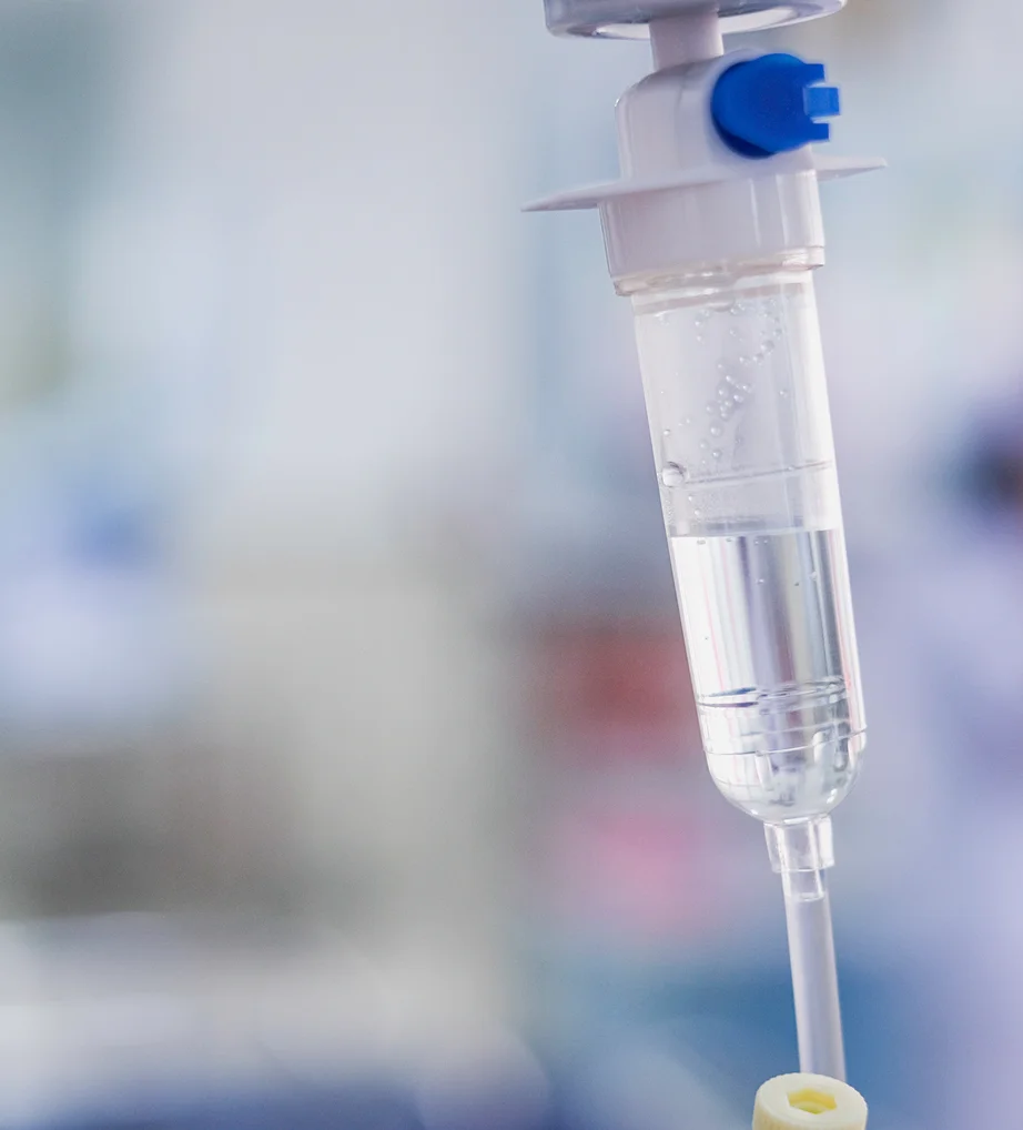 Close-up of a stem cell IV drip at iCRYO South Jordan
