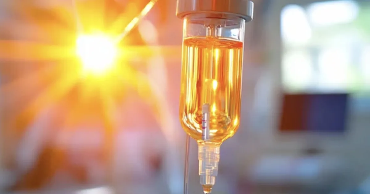 Client receiving a High-C vitamin C IV for immune support at iCRYO South Jordan